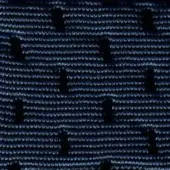 Blue woven textile with horizontal and vertical bands, displaying a repeating pattern and subtle looped texture; includes “super 238” text.